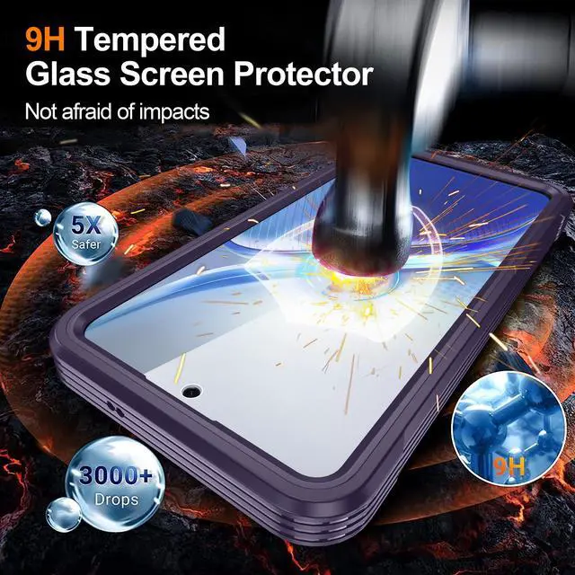 Alt view image 3 of 5 - Magnetic Case for Samsung Galaxy S26 FE, Compatible MagSafe, Galaxy S26 FE Magnetic Cover Built-in Transparent Screen Protector and Camera Protection, Full Body Case for Samsung S26 FE Purple