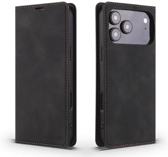 Main image of Case for iPhone 18 Pro / iPhone 17 Pro, Premium PU Leather Phone Cover with Card Holder Stand, Shockproof Flip Wallet Cover