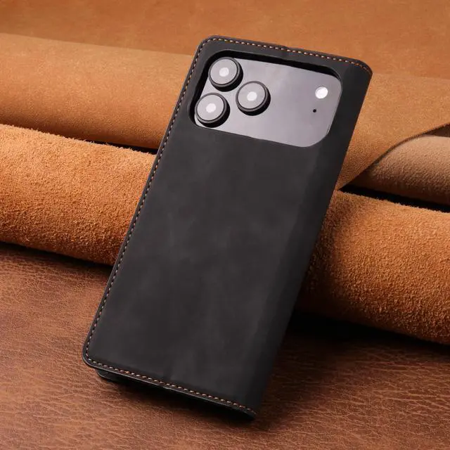 Alt view image 5 of 7 - Case for iPhone 18 Pro / iPhone 17 Pro, Premium PU Leather Phone Cover with Card Holder Stand, Shockproof Flip Wallet Cover
