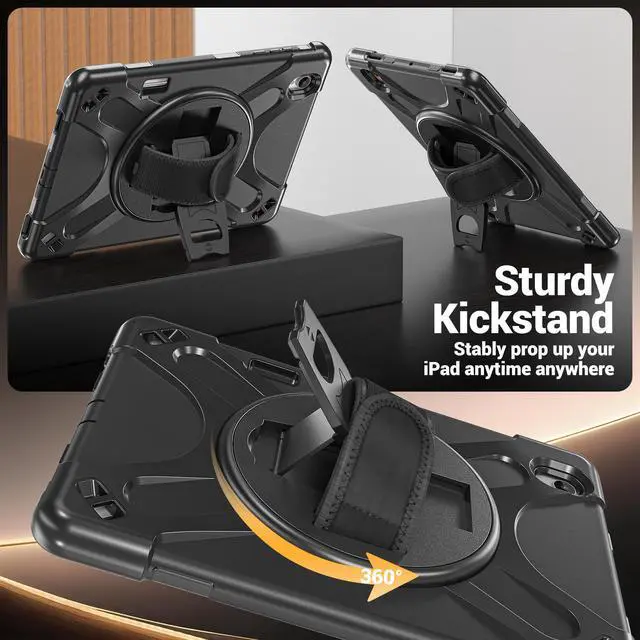 Alt view image 3 of 7 - Case for Samsung Galaxy Tab S12 Plus 12.4 inch 2026 SM-X840 SM-X846N SM-X848U SM-X846B SM-X846E Shockproof Cover with Rotating Stand/Shoulder Strap/Universal Stylus Pen