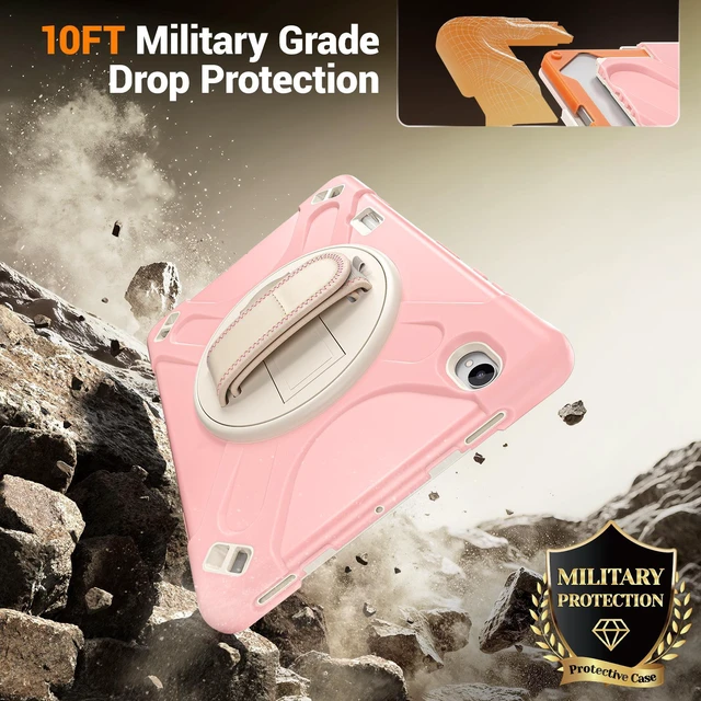 Alt view image 2 of 7 - Case for Samsung Galaxy Tab S12 Plus 12.4 inch 2026 SM-X840 SM-X846N SM-X848U SM-X846B SM-X846E Shockproof Cover with Rotating Stand/Shoulder Strap/Universal Stylus Pen Pink