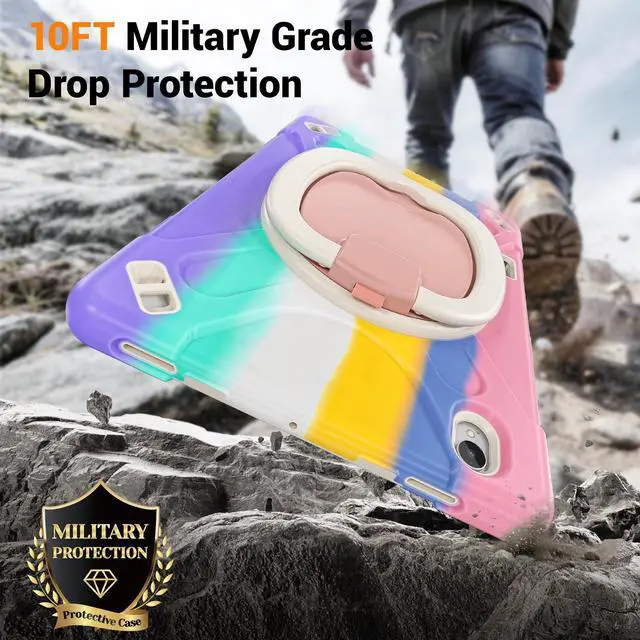 Alt view image 2 of 7 - Case for Samsung Galaxy Tab S12 Plus 12.4 inch 2026 SM-X840 SM-X846N SM-X848U SM-X846B SM-X846E Protective Shockproof Cover with Rotating Stand and /Shoulder Strap Pink