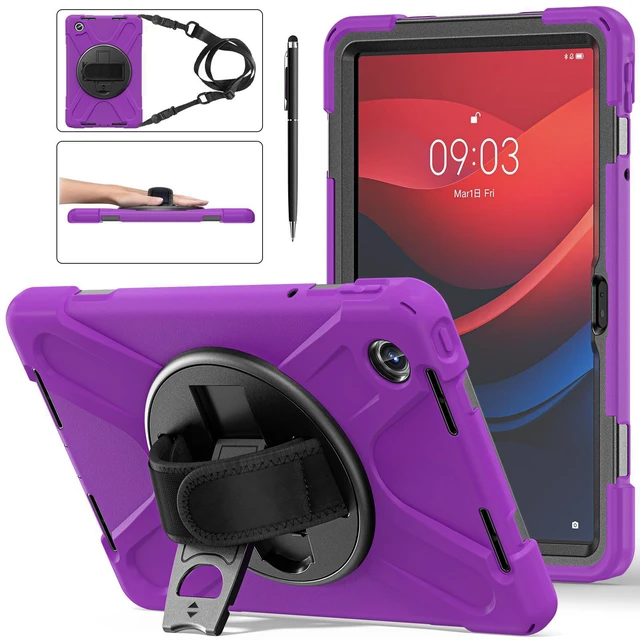 Main image of Case for Lenovo Idea Tab 11 inch 2025/Tab M11 2024/K11 11"/Motorola Moto Pad 2026/Moto Pad 60 Neo Protective Cover with S Pen Holder Stand Hand/Shoulder Strap/Universal Stylus Pen Purple