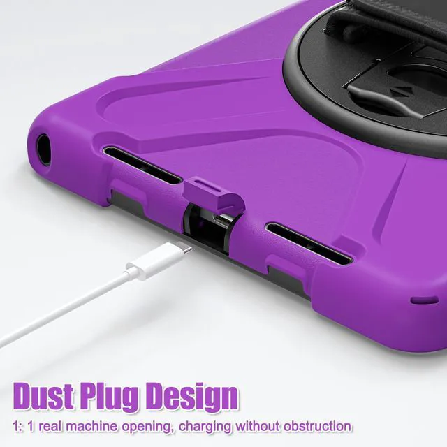 Alt view image 6 of 7 - Case for Lenovo Idea Tab 11 inch 2025/Tab M11 2024/K11 11"/Motorola Moto Pad 2026/Moto Pad 60 Neo Protective Cover with S Pen Holder Stand Hand/Shoulder Strap/Universal Stylus Pen Purple