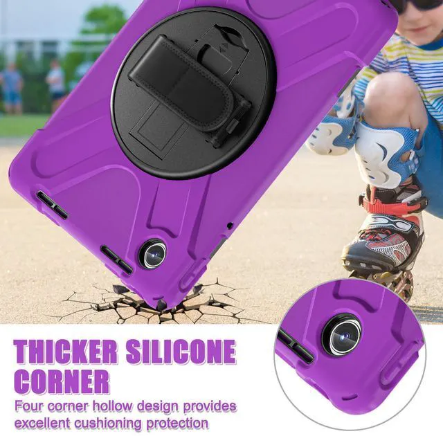 Alt view image 2 of 7 - Case for Lenovo Idea Tab 11 inch 2025/Tab M11 2024/K11 11"/Motorola Moto Pad 2026/Moto Pad 60 Neo Protective Cover with S Pen Holder Stand Hand/Shoulder Strap/Universal Stylus Pen Purple