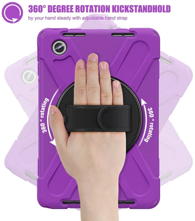 Alt view image 5 of 7 - Case for Lenovo Idea Tab 11 inch 2025/Tab M11 2024/K11 11"/Motorola Moto Pad 2026/Moto Pad 60 Neo Protective Cover with S Pen Holder Stand Hand/Shoulder Strap/Universal Stylus Pen Purple