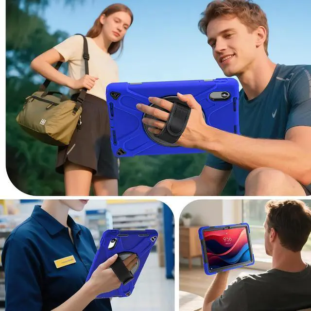 Alt view image 4 of 7 - Case for Lenovo Idea Tab 11 inch 2025/Tab M11 2024/K11 11"/Motorola Moto Pad 2026/Moto Pad 60 Neo Protective Cover with S Pen Holder Stand Hand/Shoulder Strap/Universal Stylus Pen Blue