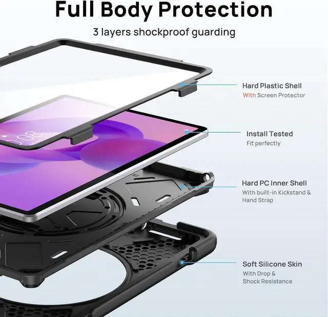 Alt view image 7 of 7 - Case for Lenovo Idea Tab 11 inch 2025/Tab M11 2024/K11 11"/Motorola Moto Pad 2026/Moto Pad 60 Neo Protective Cover with S Pen Holder Stand Hand/Shoulder Strap/Screen Protector/Universal Stylus Pen