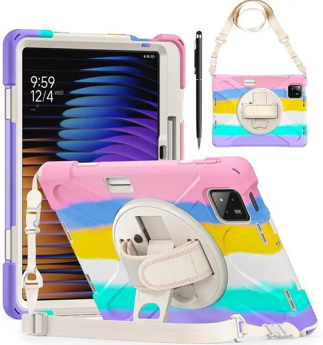 Main image of Case for Xiaomi Mi Pad 8 / Mi Pad 8 Pro 11.2 inch 2025 / Mi Pad 7 / Mi Pad 7 Pro 11.2 2024 / Xiaomi Poco x1, Shockproof Cover with 360 Rotate Stand Hand/Shoulder Strap Pencil Holder Protective Cover