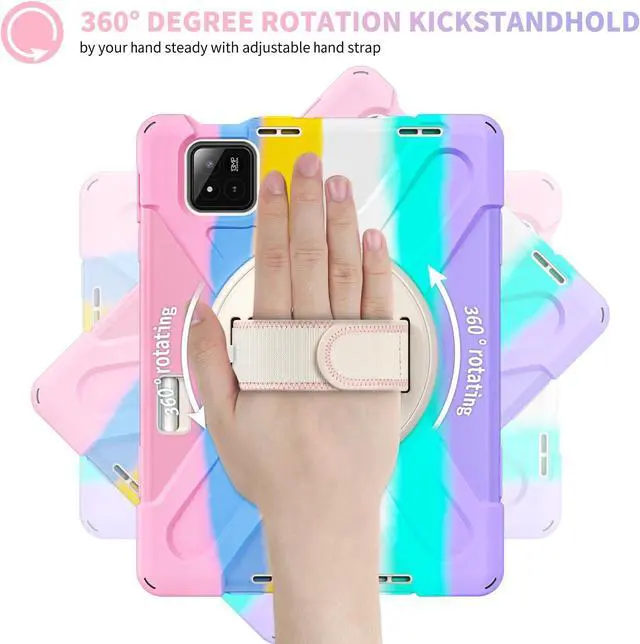 Alt view image 2 of 7 - Case for Xiaomi Mi Pad 8 / Mi Pad 8 Pro 11.2 inch 2025 / Mi Pad 7 / Mi Pad 7 Pro 11.2 2024 / Xiaomi Poco x1, Shockproof Cover with 360 Rotate Stand Hand/Shoulder Strap Pencil Holder Protective Cover