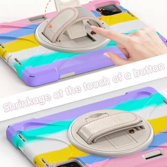 Alt view image 6 of 7 - Case for Xiaomi Mi Pad 8 / Mi Pad 8 Pro 11.2 inch 2025 / Mi Pad 7 / Mi Pad 7 Pro 11.2 2024 / Xiaomi Poco x1, Shockproof Cover with 360 Rotate Stand Hand/Shoulder Strap Pencil Holder Protective Cover