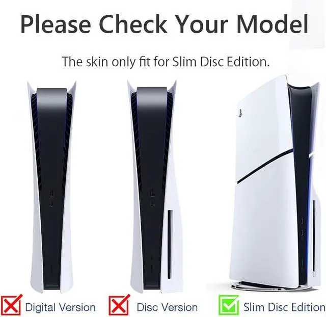 Alt view image 2 of 6 - Skin Compatible with PS5 Slim Disc Edition - PlayStation 5Slim Disc Edition Console and Controller Accessories Cover Skins Controller Skin Gift for Console Full Set Skin Red
