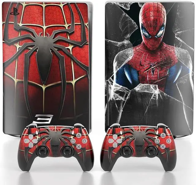 Main image of Skin for PS5 Disc Edition Game Console and Controller Skin Cover Sticker Set, Spider-man Themed, Scratch Resistant, Water & Dust Resistant Vinyl Skin