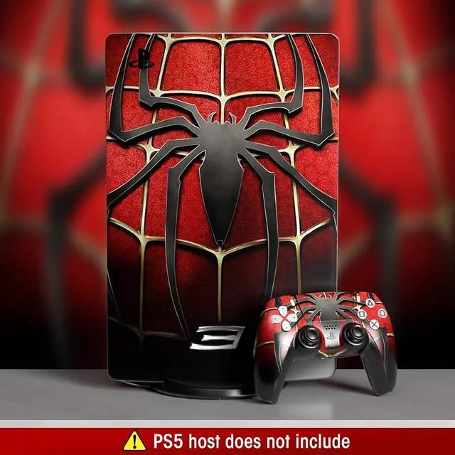 Alt view image 7 of 7 - Skin for PS5 Disc Edition Game Console and Controller Skin Cover Sticker Set, Spider-man Themed, Scratch Resistant, Water & Dust Resistant Vinyl Skin
