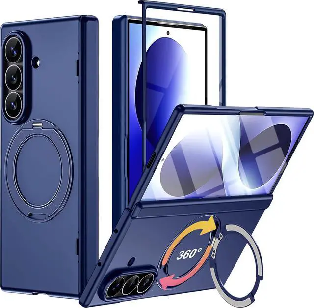 Main image of Case for Samsung Galaxy Z Fold 8 Ultra / Z fold 7 with Screen Protector,360 Spin Magnetic Stand, Fit for MagSafe, MIL-Grade Hinge Protection 360 Kickstand & Ring Holder Slim Dropproof Cover Blue