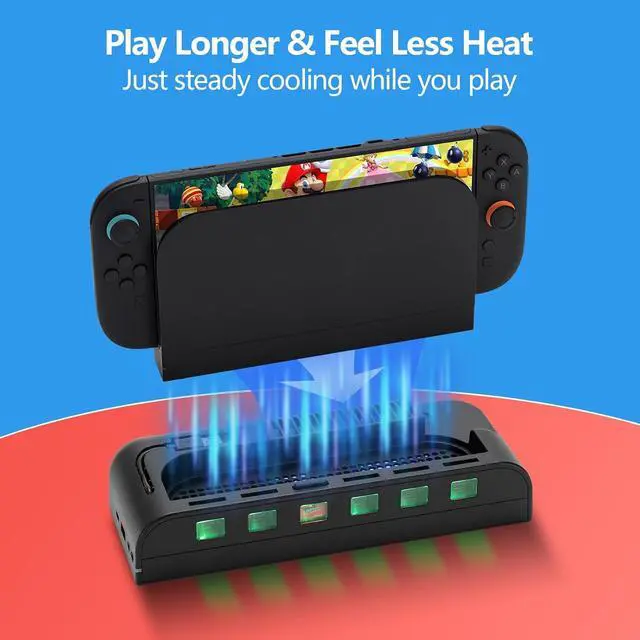 Alt view image 5 of 7 - Cooling Dock for Switch 2 with Card Slots USB Expansion RGB