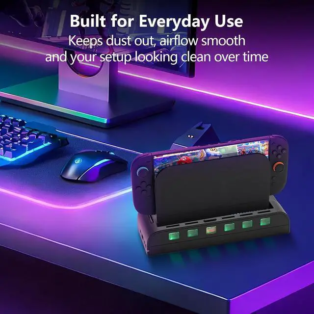 Alt view image 7 of 7 - Cooling Dock for Switch 2 with Card Slots USB Expansion RGB