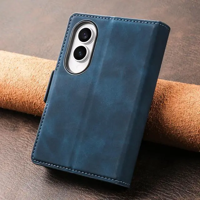 Alt view image 7 of 7 - Case for Samsung Galaxy Z Fold 8 Premium PU Leather Phone Cover with Card Holder Stand, Shockproof Flip Wallet Cover Blue