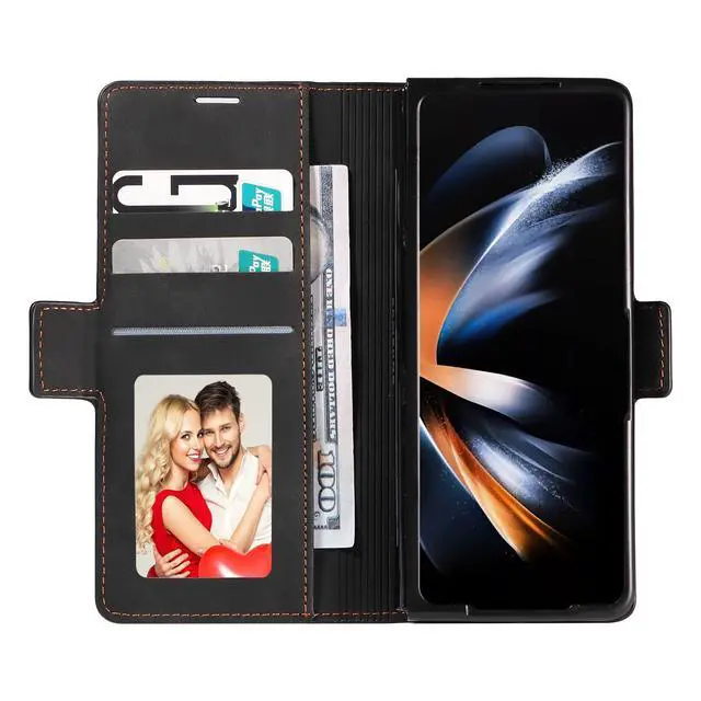 Alt view image 2 of 7 - Case for Samsung Galaxy Z Fold 8 Ultra Premium PU Leather Phone Cover with Card Holder Stand, Shockproof Flip Wallet Cover