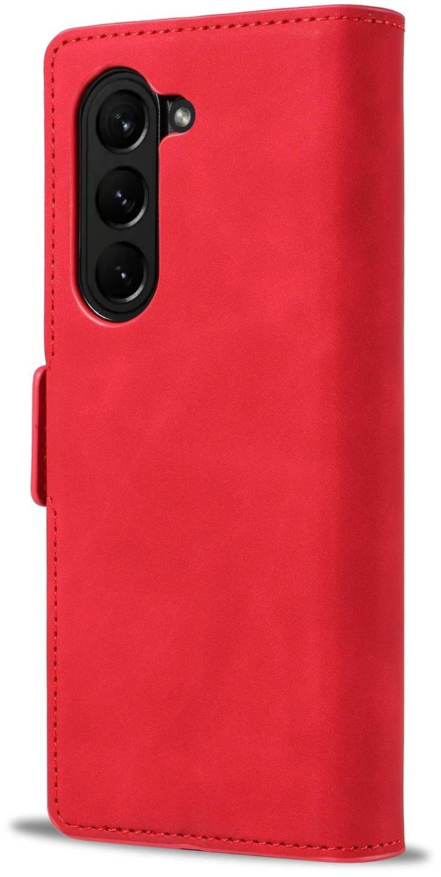 Alt view image 3 of 6 - Case for Samsung Galaxy Z Fold 8 Ultra Premium PU Leather Phone Cover with Card Holder Stand, Shockproof Flip Wallet Cover Red