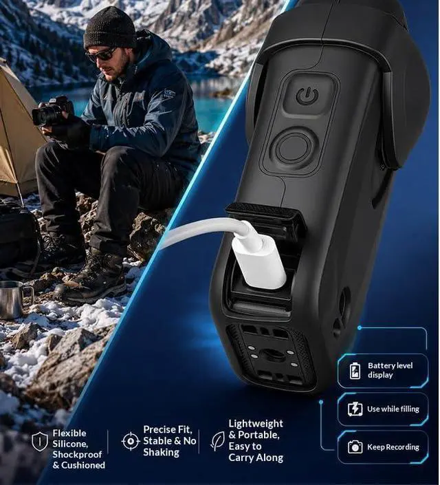 Alt view image 6 of 7 - Compatible with Insta360 X6, Soft Silicone Protective Case Kit with Lens Cover, All-Round Bumper Guard, Battery Side Open Design for Action Camera Accessories