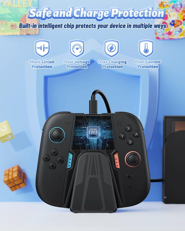 Alt view image 7 of 7 - Charging Grip for Nintendo Switch 2 Joy-Con with Dock Strong Magnetic Controller Stand, Play While Charging, Ergonomic Design, LED Indicator & Independent Storage/Display Stand