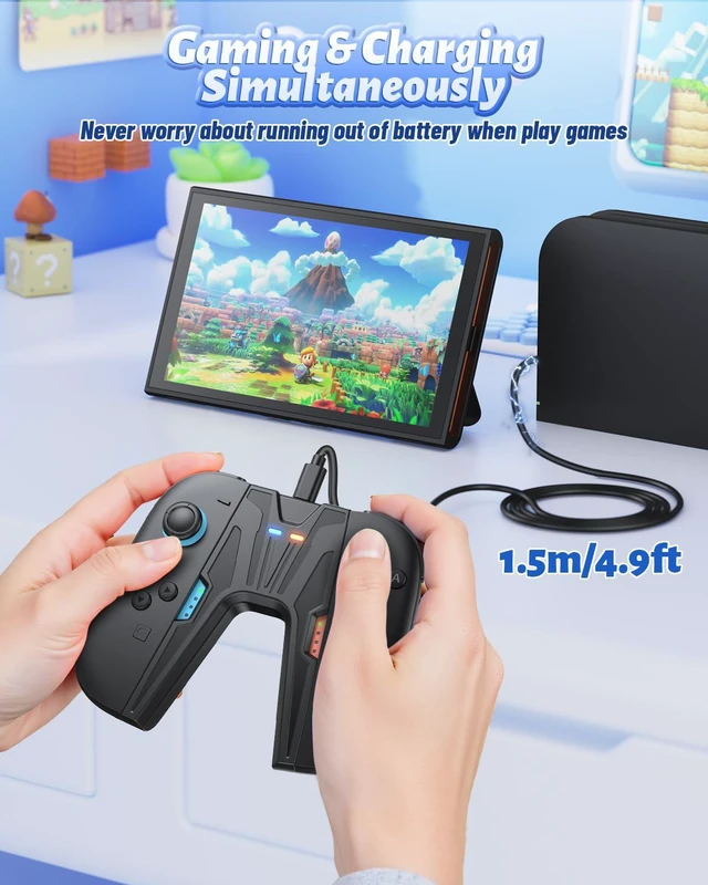 Alt view image 2 of 7 - Charging Grip for Nintendo Switch 2 Joy-Con with Dock Strong Magnetic Controller Stand, Play While Charging, Ergonomic Design, LED Indicator & Independent Storage/Display Stand
