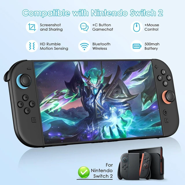 Alt view image 2 of 7 - Controller Compatible with Nintendo Switch 2 Controller, Replacement for Switch 2 Controller Support Mouse Mode /Rumble/Motion Controls/Gamechat