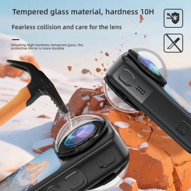 Alt view image 4 of 7 - Premium Lens Guard for Insta 360 X6 + 2 Pack Screen Protector for Insta360 X6, 9H Transparency Tempered Glass Film Lens Cover for Insta360 X6 Protective Bundle Anti-scratch Accessories