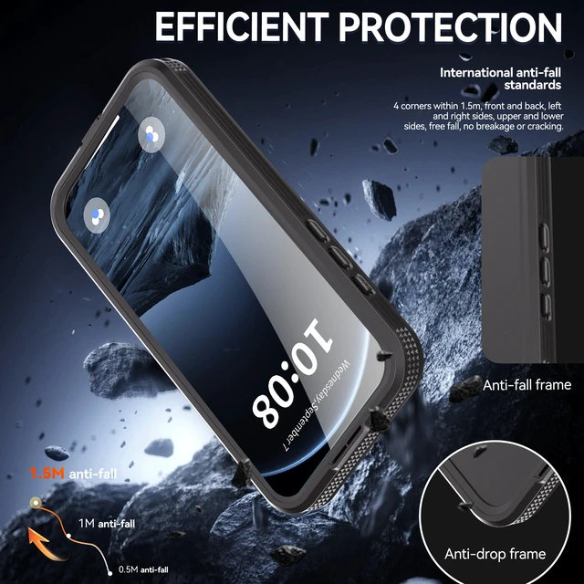 Alt view image 2 of 7 - Waterproof Case for iPhone 18 Pro Max / 17 Pro Max Compatible with MagSafe, Magnetic Waterproof Full Body IP68 Underwater Case Built-in Screen Protector Military Grade Shockproof Cover for Men Women