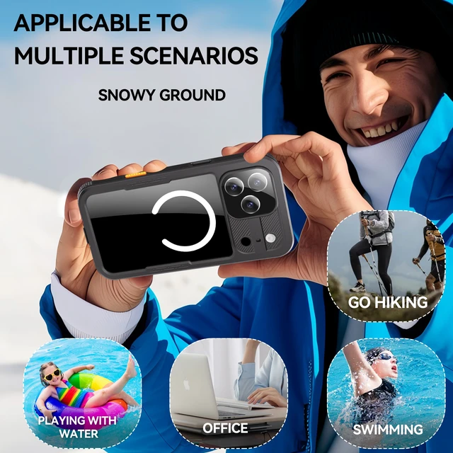 Alt view image 7 of 7 - Waterproof Case for iPhone 18 Pro Max / 17 Pro Max Compatible with MagSafe, Magnetic Waterproof Full Body IP68 Underwater Case Built-in Screen Protector Military Grade Shockproof Cover for Men Women