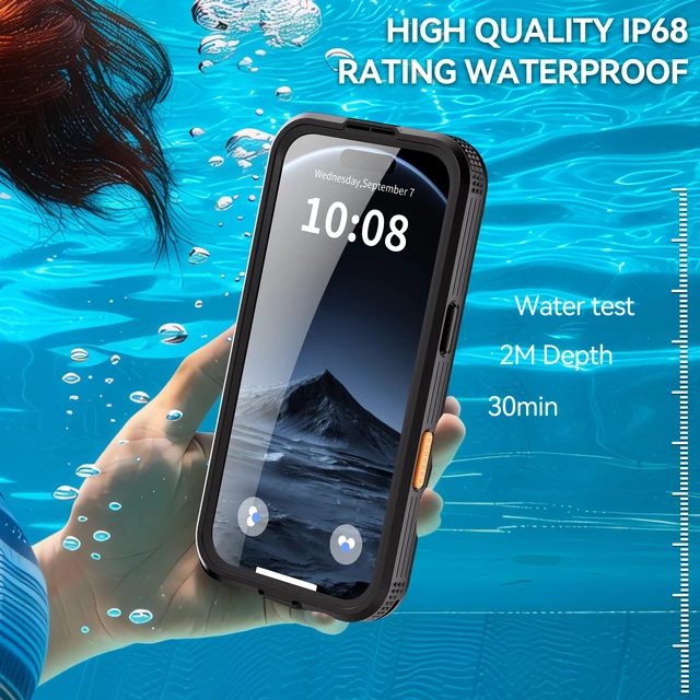 Alt view image 4 of 7 - Waterproof Case for iPhone 18 Pro Max / 17 Pro Max Compatible with MagSafe, Magnetic Waterproof Full Body IP68 Underwater Case Built-in Screen Protector Military Grade Shockproof Cover for Men Women