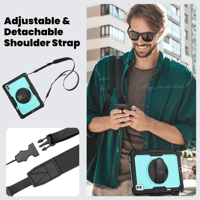 Alt view image 6 of 7 - Case for Samsung Galaxy Tab S12 Ultra / Tab S11 Ultra 14.6 inch 2026 2025, Heavy Duty Shockproof Cover with Built-in Screen Protector, S Pen Holder, Universal Stylus Pen Light Blue