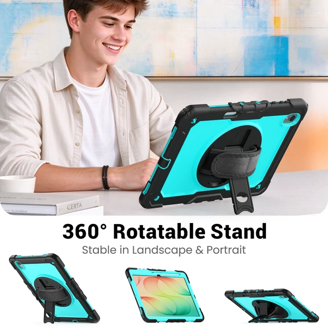 Alt view image 3 of 7 - Case for Samsung Galaxy Tab S12 Plus Case 12.6 inch 2026, Heavy Duty Shockproof Cover with Built-in Screen Protector, S Pen Holder, Universal Stylus Pen Light Blue