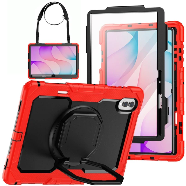 Main image of Case for Samsung Galaxy Tab S12 Ultra / S11 Ultra 14.6 inch 2026 2025, Shockproof Protective Cover with Screen Protector, Pencil Holder, 360° Rotate Hand Strap & Stand, Shoulder Strap Red