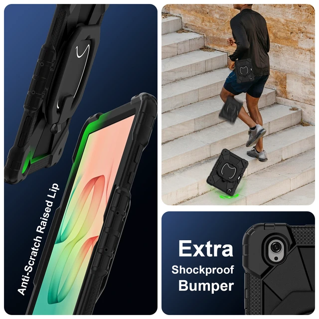 Alt view image 2 of 7 - Case for Samsung Galaxy Tab S12 Plus 12.6 inch 2026, Shockproof Heavy Duty Full Body Protective Cover with Hand Strap & Kickstand, Shoulder Strap, S Pen Holder