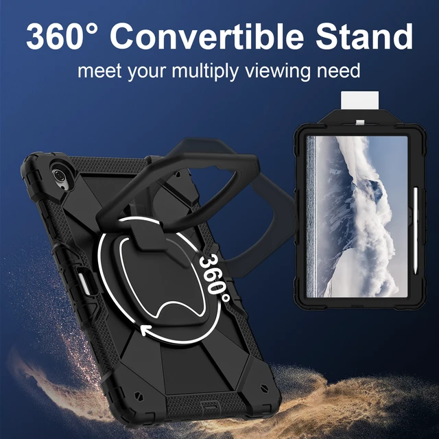 Alt view image 6 of 7 - Case for Samsung Galaxy Tab S12 Plus 12.6 inch 2026, Shockproof Heavy Duty Full Body Protective Cover with Hand Strap & Kickstand, Shoulder Strap, S Pen Holder