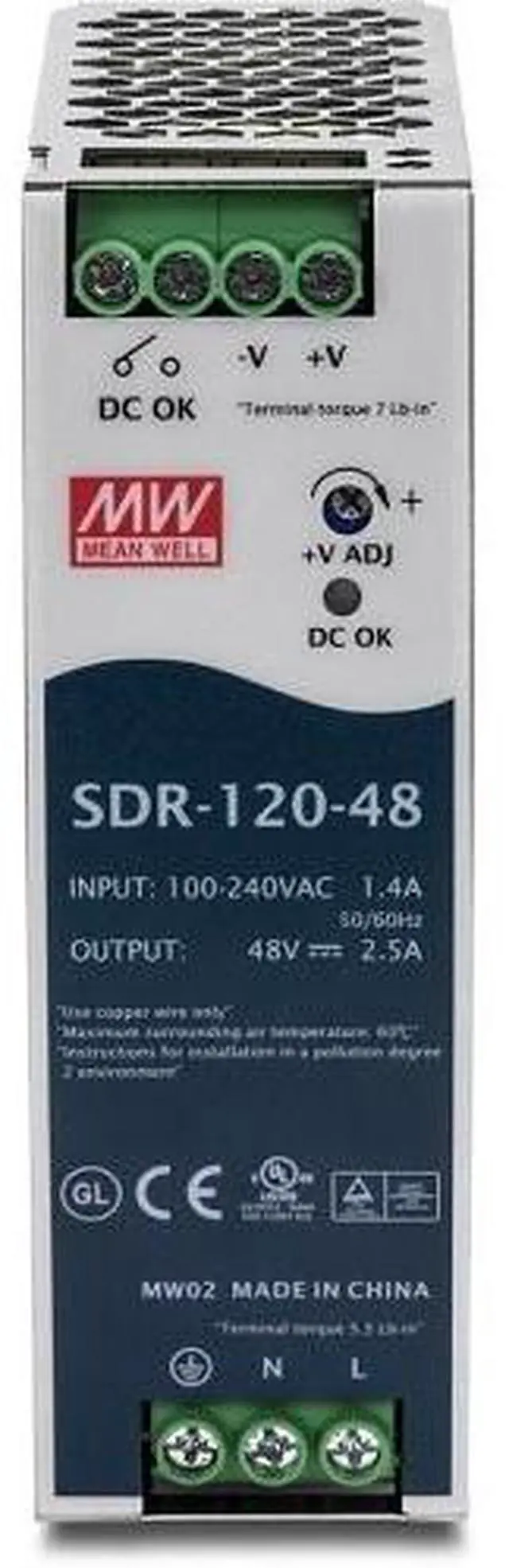 Alt view image 10 of 14 - TRENDnet TI-S12048 DIN Rail 48V 120W Power Supply for TI-PG541