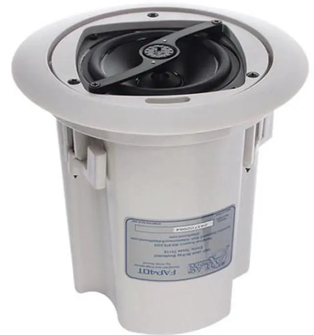 Alt view image 3 of 5 - Atlas Sound FAP40T 4" In-Ceiling Speaker with 16W 70V, 100V Transformer and Ported Enclosure - Set of 2