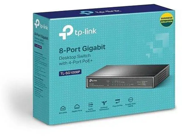 Alt view image 10 of 14 - TP Link 8-Port Gigabit Desktop Switch with 4-Port PoE - TL-SG1008P
