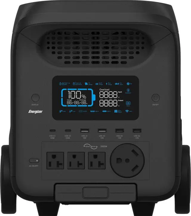 Alt view image 2 of 6 - Energizer Solar Peak 3000 Portable Power Station, 2560Wh LiFePO4 Battery, Solar Rechargeable, Expandable Parallel Version, for Home Backup, RV/Camping, and Emergency