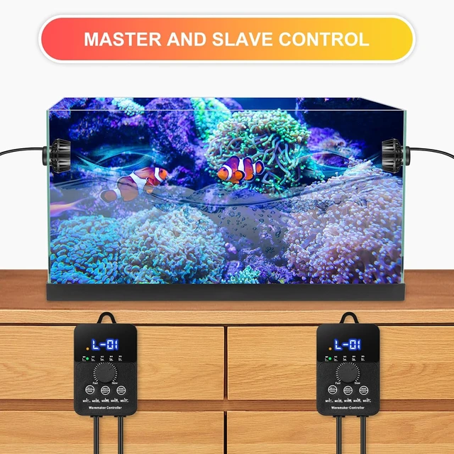 Alt view image 6 of 6 - 2100GPH Aquarium Wave Maker with Controller Mini DC 24V 12W with Magnetic Mounting, Wavemaker with LED Display for 50 to 100 Gallon Tank