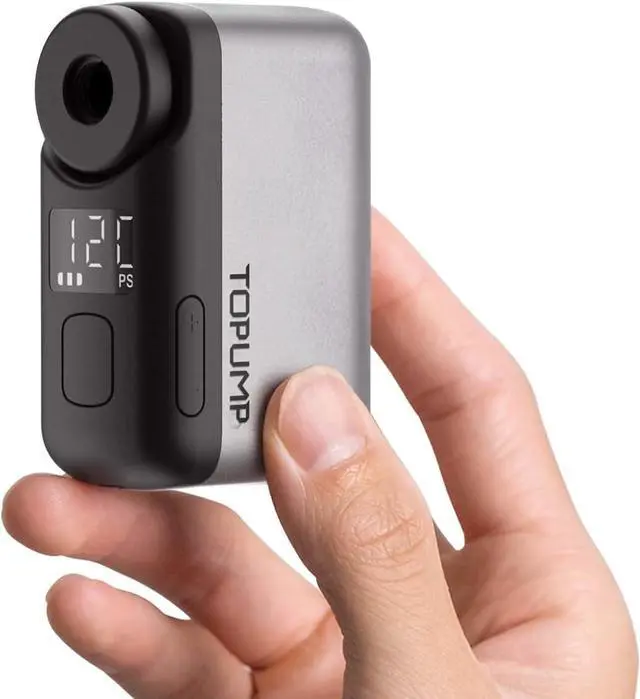 Main image of Tiny Pump Mini Bike Tire with Gauge, 120PSI Portable Electric Bicycle Air Pump, Auto Stop, Type-C Rechargeable Battery Presta and Schrader Valve -