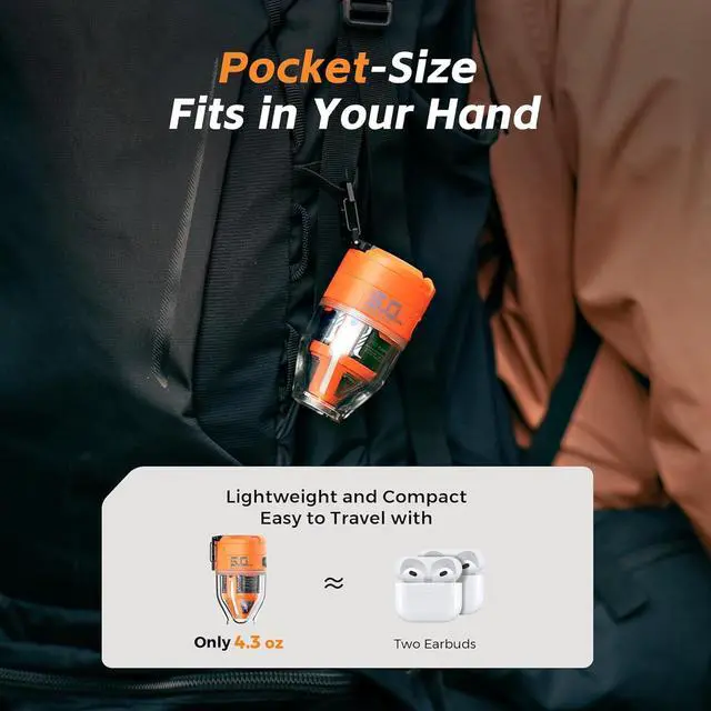 Alt view image 4 of 7 - Max Pump 3 Air for Inflatables, 5Kpa Portable Pump, 500L/min Mattress with Camping Light, Electric Inflatable Pillows Swim Rings Mattresses Bed Boats  Orange -