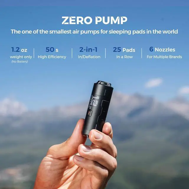 Alt view image 2 of 7 - Zero Pump Air for Inflatables, 1.2 oz Ultra-Mini Electric air Portable Mattress Pump, Rechargeable Pool Floats Bed Black -