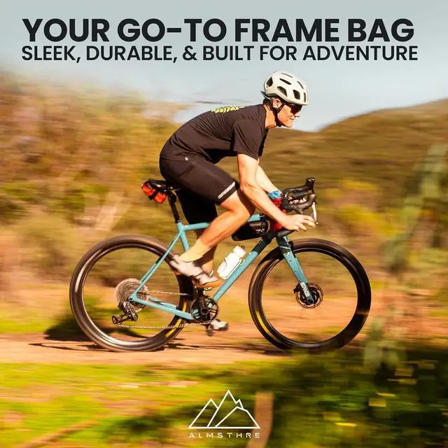 Alt view image 5 of 5 - Compact Bike Frame Bag  Midnight Black | Weather-Resistant, Waterproof Zippers & Dual-Sided Access for Road, MTB, and Ebike Frames