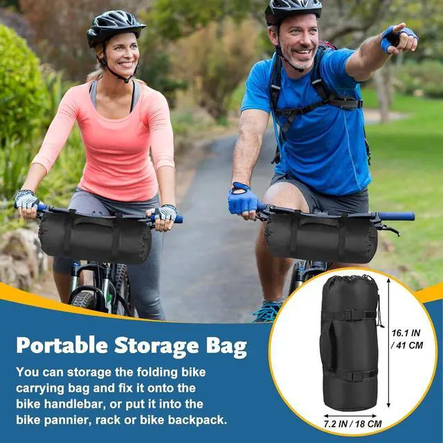 Alt view image 6 of 7 - Bike Travel Bag,Heavy Duty 840D Transport Bicycle Storage Carry Bag with Strong Webbing,Portable Folding Cycling and Bags Suitcase Waterproof for Airplane Shipping Black  55.11×31.49×10.23 inch