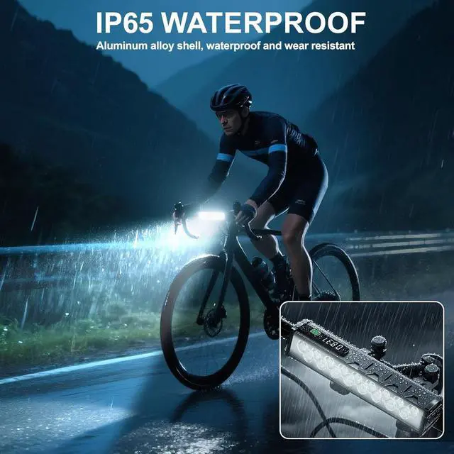 Alt view image 6 of 7 - 4800 Lumen Bike Lights, USB-C Rechargeable Bicycle Light, Super Bright Lights for Night Riding, IP65 Waterproof Headlight, Commuters Adults and Children -  JW617