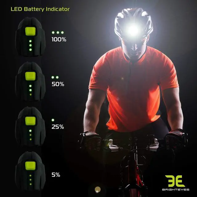 Alt view image 6 of 7 - 1800 Lumen Bicycle Light Set - The Stamina Super Bright Headlight w/Quad Cree Technology and Weight Military Grade Nylon Shell Free USB Rechargeable Taillight White, Red, Black