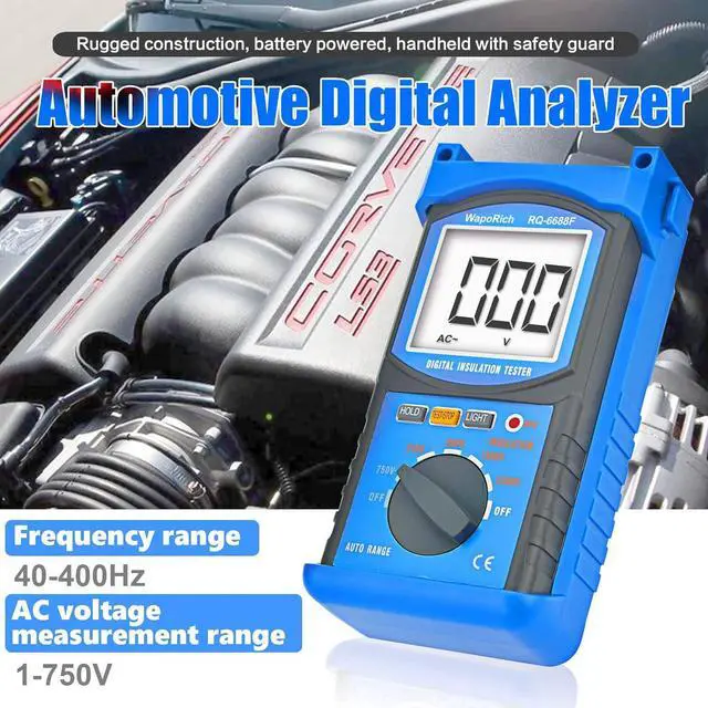 Alt view image 4 of 7 - Digital Insulation Resistance Tester, RQ-6688F Voltage Tester 250/500/ 1000/ 2500V, Auto Range Megohmmeter 1M~20G, Resistance Tester with 1999 Count LCD Display, Data Hold, Back-Light Battery